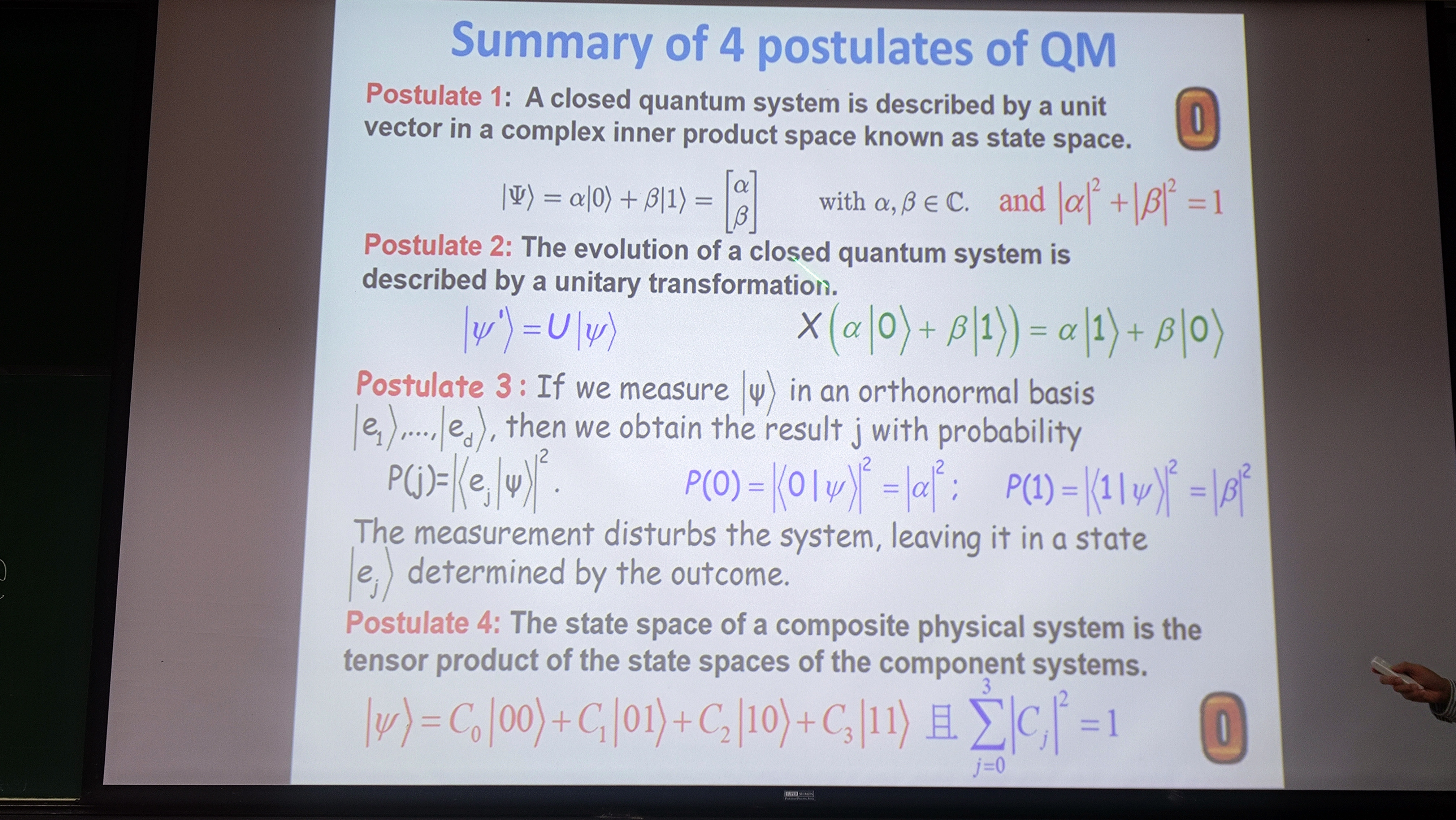 4 postulates of QM