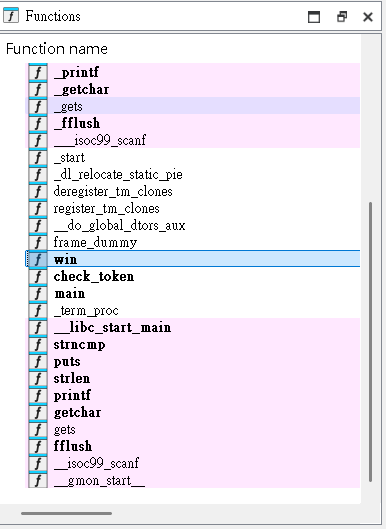 function 列表