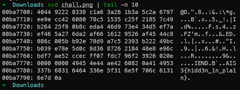 xxd chall.png | tail -n 10